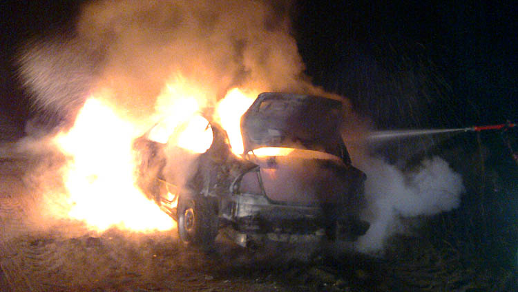 Spłonęło BMW w Wojsławcu