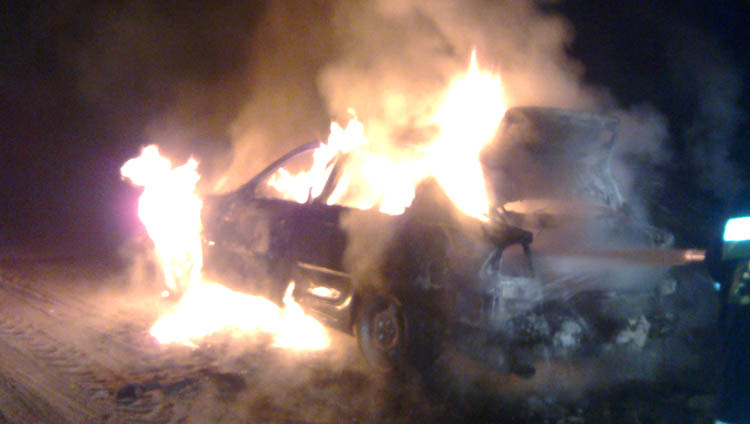 Spłonęło BMW w Wojsławcu