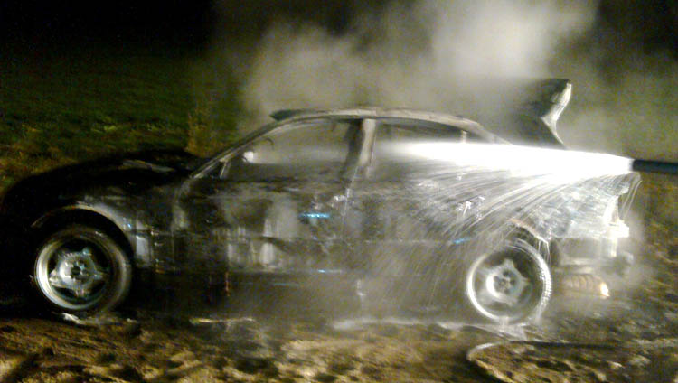 Spłonęło BMW w Wojsławcu