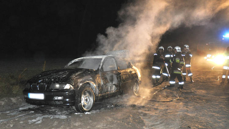 Spłonęło BMW w Wojsławcu