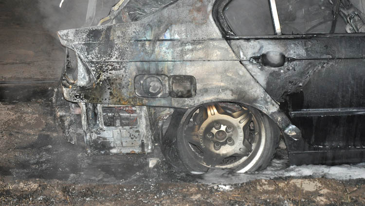 Spłonęło BMW w Wojsławcu