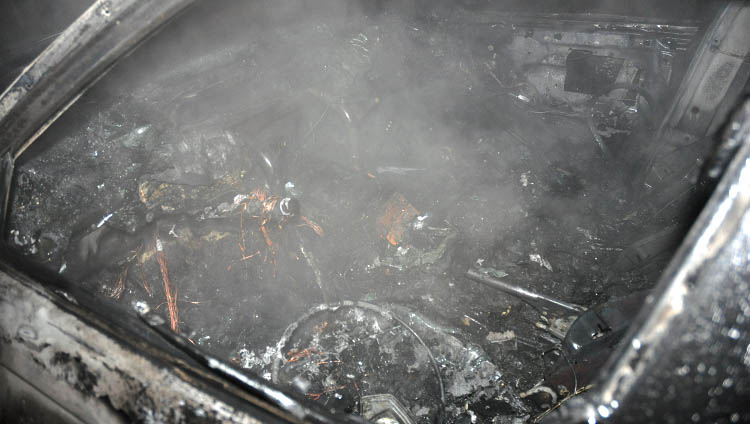 Spłonęło BMW w Wojsławcu