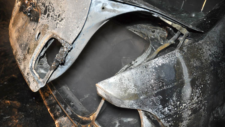 Spłonęło BMW w Wojsławcu