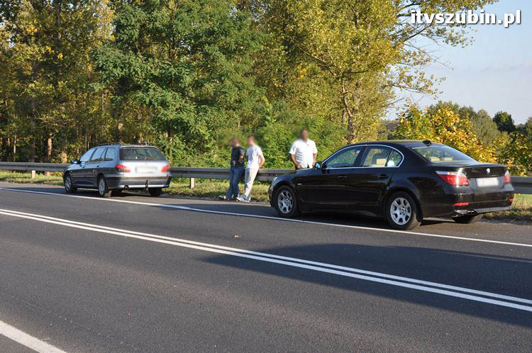Kolizja drogowa trzech samochodów koło Zamościa.