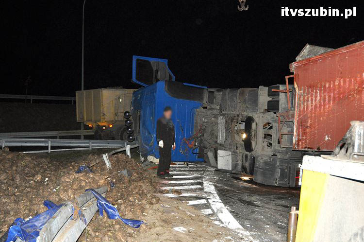 Zdarzenie drogowe na zjeździe z obwodnicy Szubina