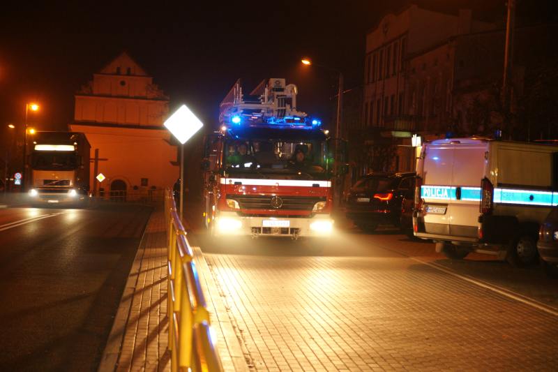 Pożar kamienicy na Rynku w Kcyni.