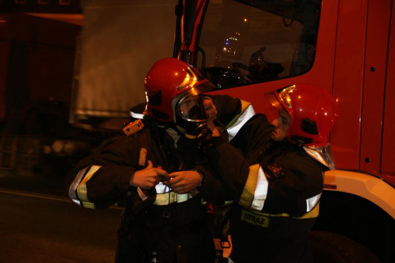 Pożar kamienicy na Rynku w Kcyni.