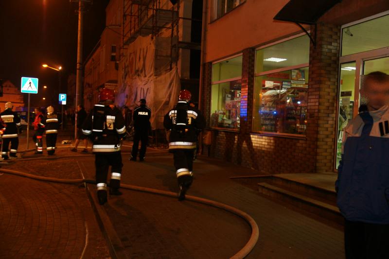 Pożar kamienicy na Rynku w Kcyni.