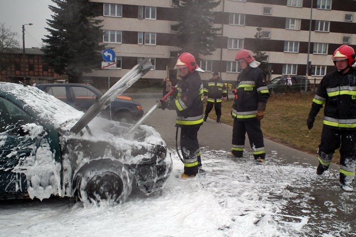 Pożar samochodu osobowego w Nakle nad Notecią