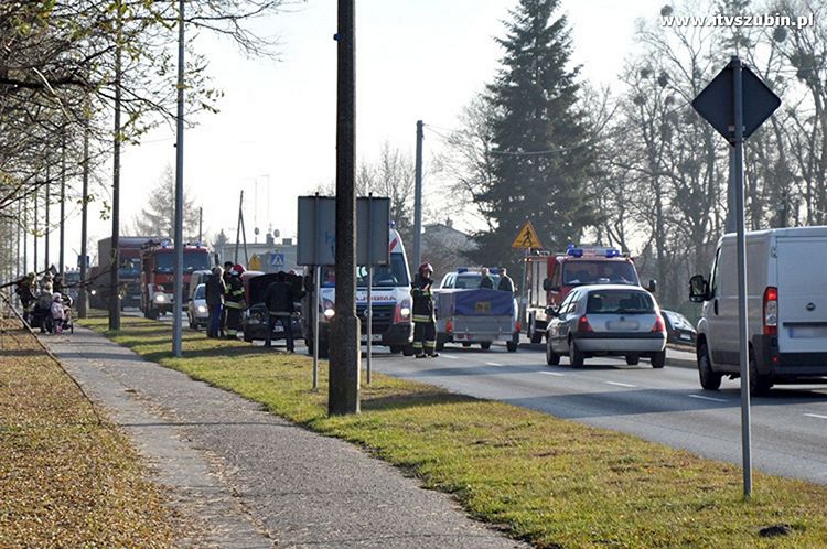 Zdarzenie drogowe na ulicy Jana Pawła II w Szubinie
