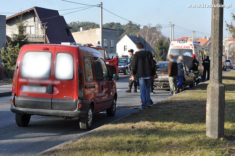 Zdarzenie drogowe na ulicy Jana Pawła II w Szubinie