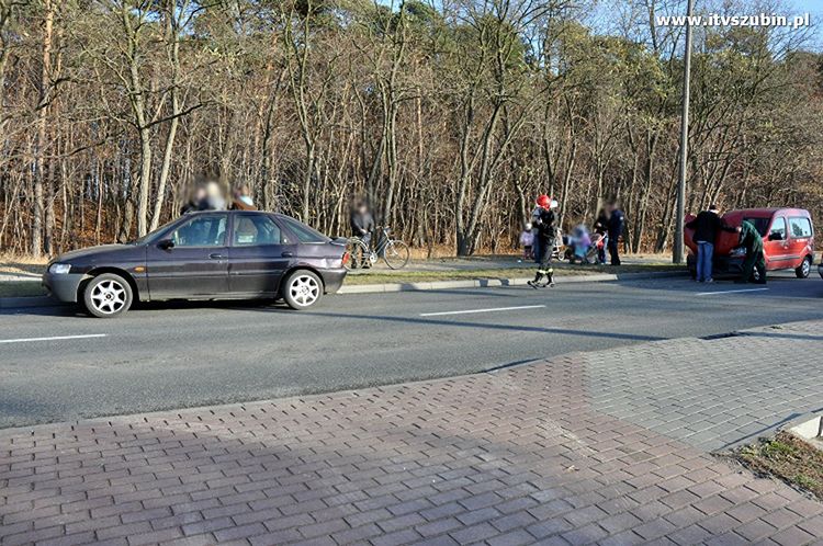 Zdarzenie drogowe na ulicy Jana Pawła II w Szubinie