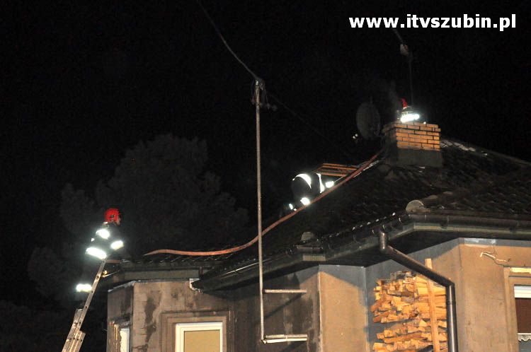 Pożar domu jednorodzinnego w Zamościu koło Szubina.