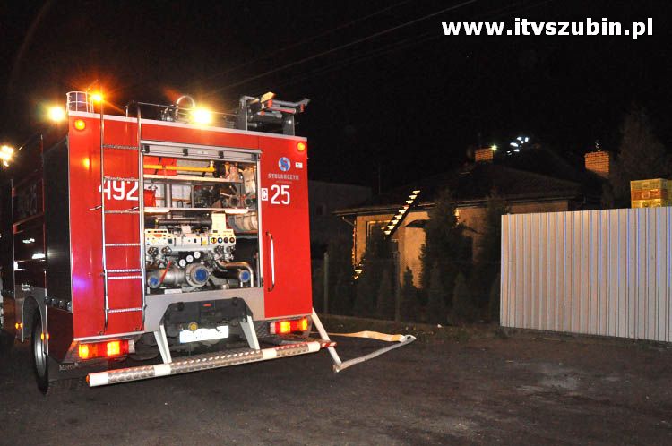 Pożar domu jednorodzinnego w Zamościu koło Szubina.