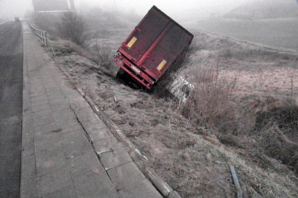 Kierowca miał dużo szczęścia