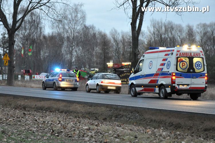 Potrącenie rowerzysty na krajowej piątce przed Kołaczkowem