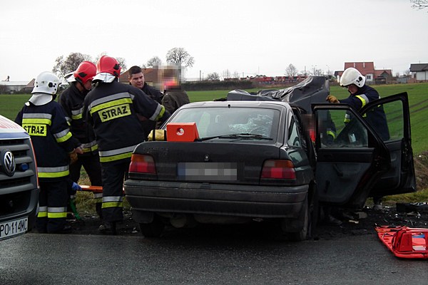 Wypadek w Śmielinie.