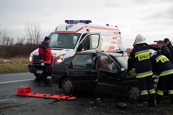 Wypadek w Śmielinie.