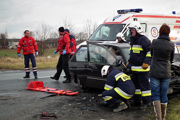 Wypadek w Śmielinie.