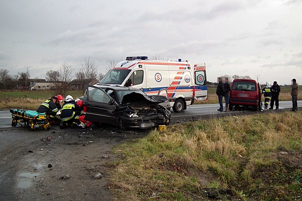 Wypadek w Śmielinie.