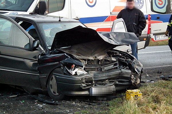 Wypadek w Śmielinie.