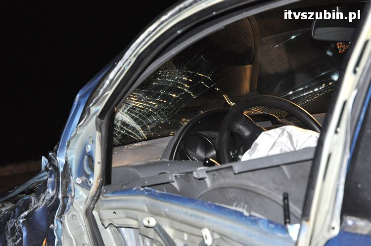 Wpadek z udziałem trzech samochodów na obwodnicy Szubina