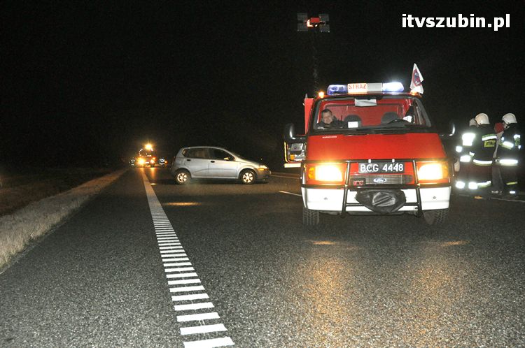 Wpadek z udziałem trzech samochodów na obwodnicy Szubina