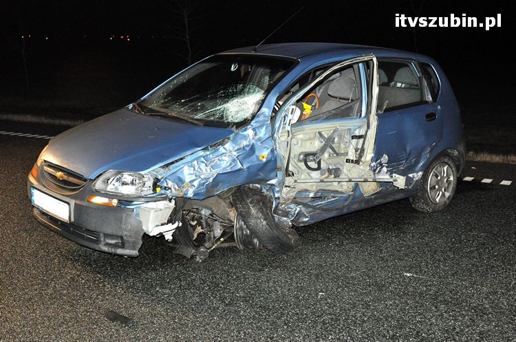 Wpadek z udziałem trzech samochodów na obwodnicy Szubina