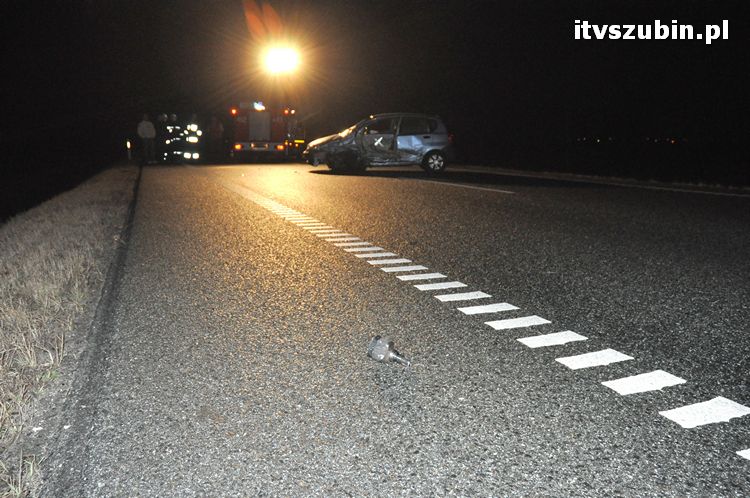 Wpadek z udziałem trzech samochodów na obwodnicy Szubina