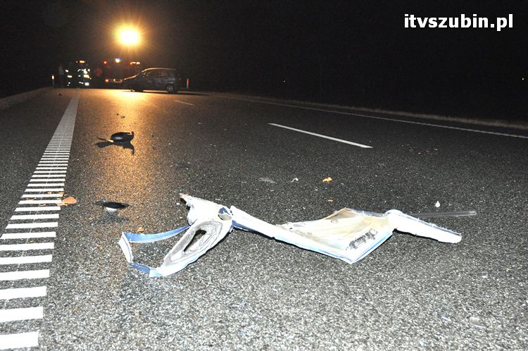 Wpadek z udziałem trzech samochodów na obwodnicy Szubina