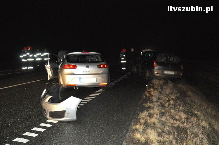 Wpadek z udziałem trzech samochodów na obwodnicy Szubina