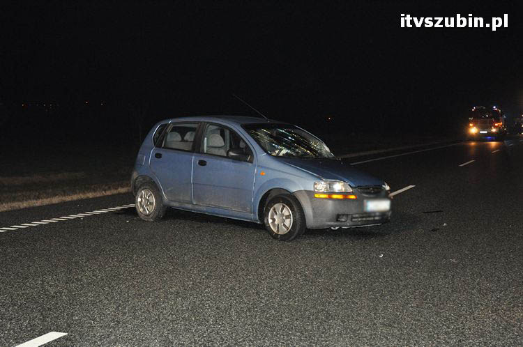 Wpadek z udziałem trzech samochodów na obwodnicy Szubina
