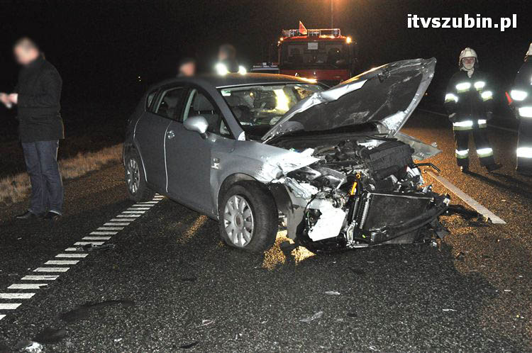 Wpadek z udziałem trzech samochodów na obwodnicy Szubina