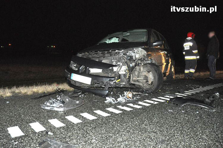 Wpadek z udziałem trzech samochodów na obwodnicy Szubina