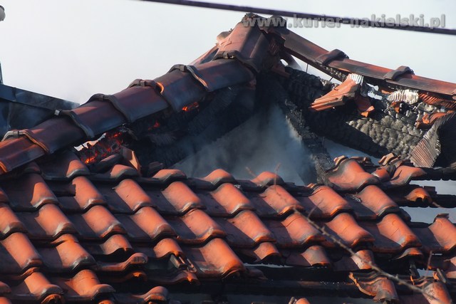 Pożar budynku jednorodzinnego w Karnowie gmina Nakło nad Notecią