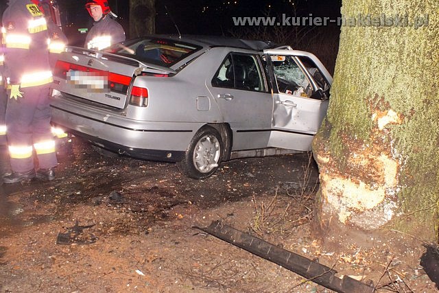 Seat Toledo uderzył w drzewo