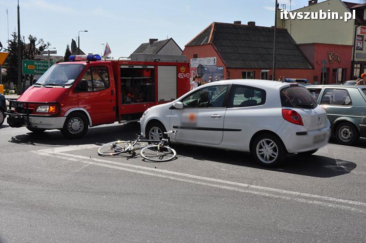 Potrącenie rowerzysty w centrum Szubina