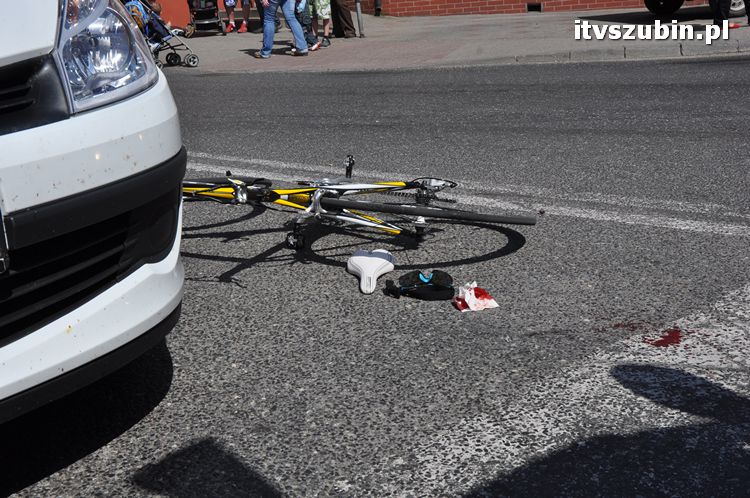 Potrącenie rowerzysty w centrum Szubina