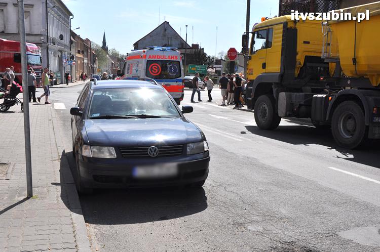Potrącenie rowerzysty w centrum Szubina
