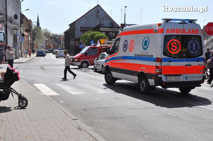 Potrącenie rowerzysty w centrum Szubina