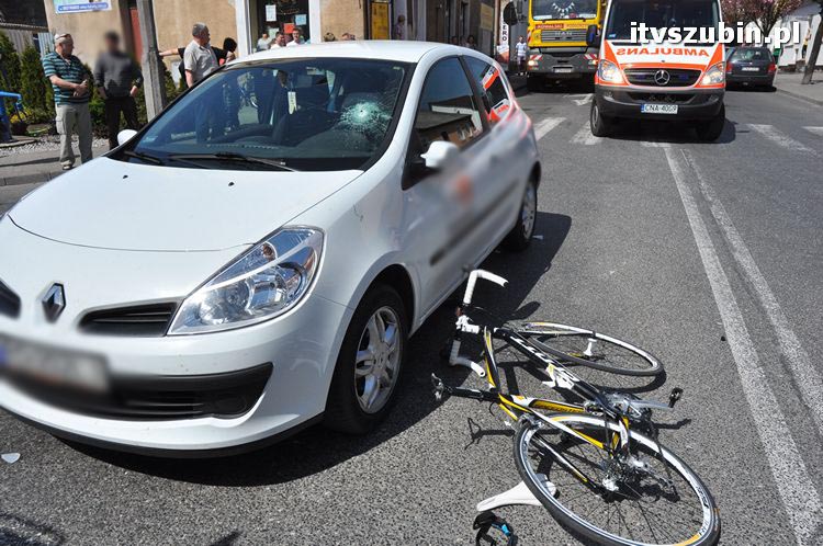 Potrącenie rowerzysty w centrum Szubina