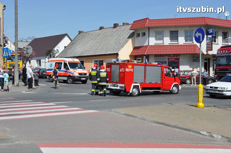 Potrącenie rowerzysty w centrum Szubina