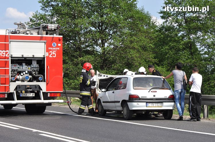 Kolizja trzech samochodów w Zamościu k. Bydgoszczy