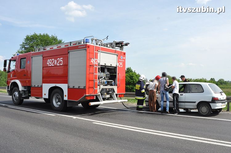 Kolizja trzech samochodów w Zamościu k. Bydgoszczy