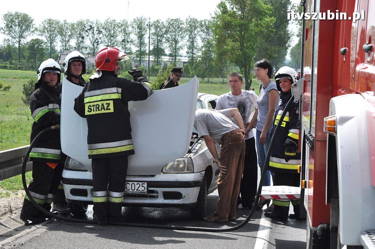 Kolizja trzech samochodów w Zamościu k. Bydgoszczy