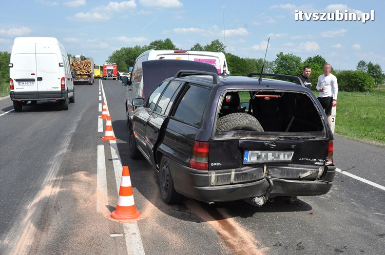 Kolizja trzech samochodów w Zamościu k. Bydgoszczy