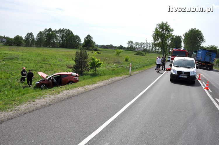 Kolizja trzech samochodów w Zamościu k. Bydgoszczy