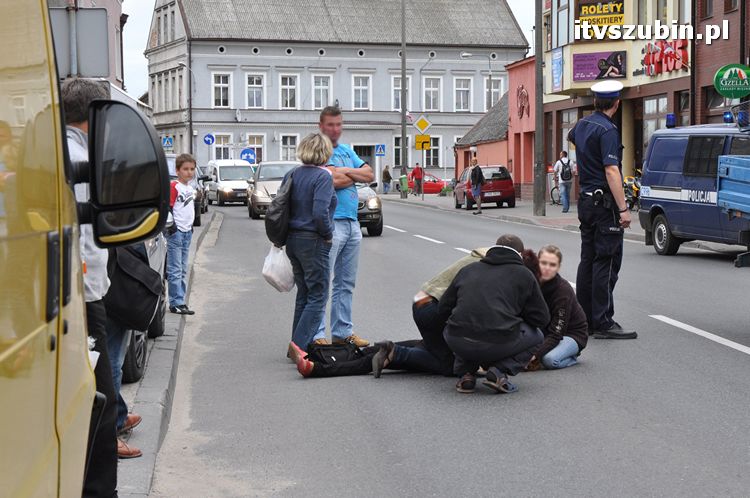 Zdarzenie drogowe z udziałem rowerzystki w Szubinie