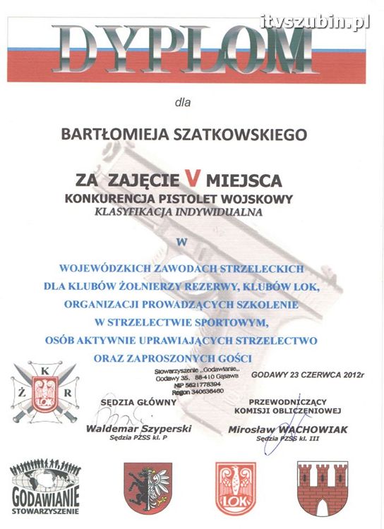 Pierwsze koty za płoty - 9 miejsce SMS na zawodach strzeleckich, 5 indywidualne