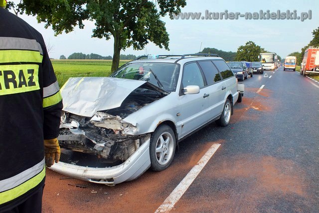 Kolizja na krajowej 10 w pobliżu Minikowa